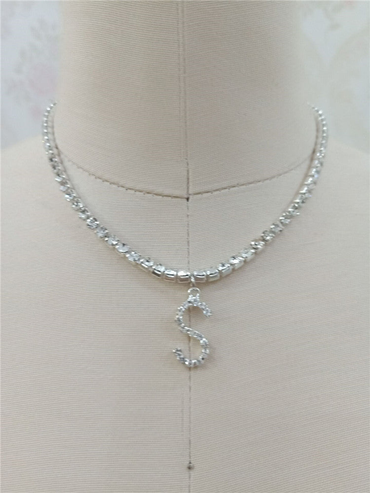 Sparkling Layered Initial Necklace