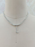 Sparkling Layered Initial Necklace