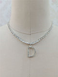 Sparkling Layered Initial Necklace