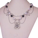 Gothic Layered Pearl Chain Necklace | Alt Punk Jewelry