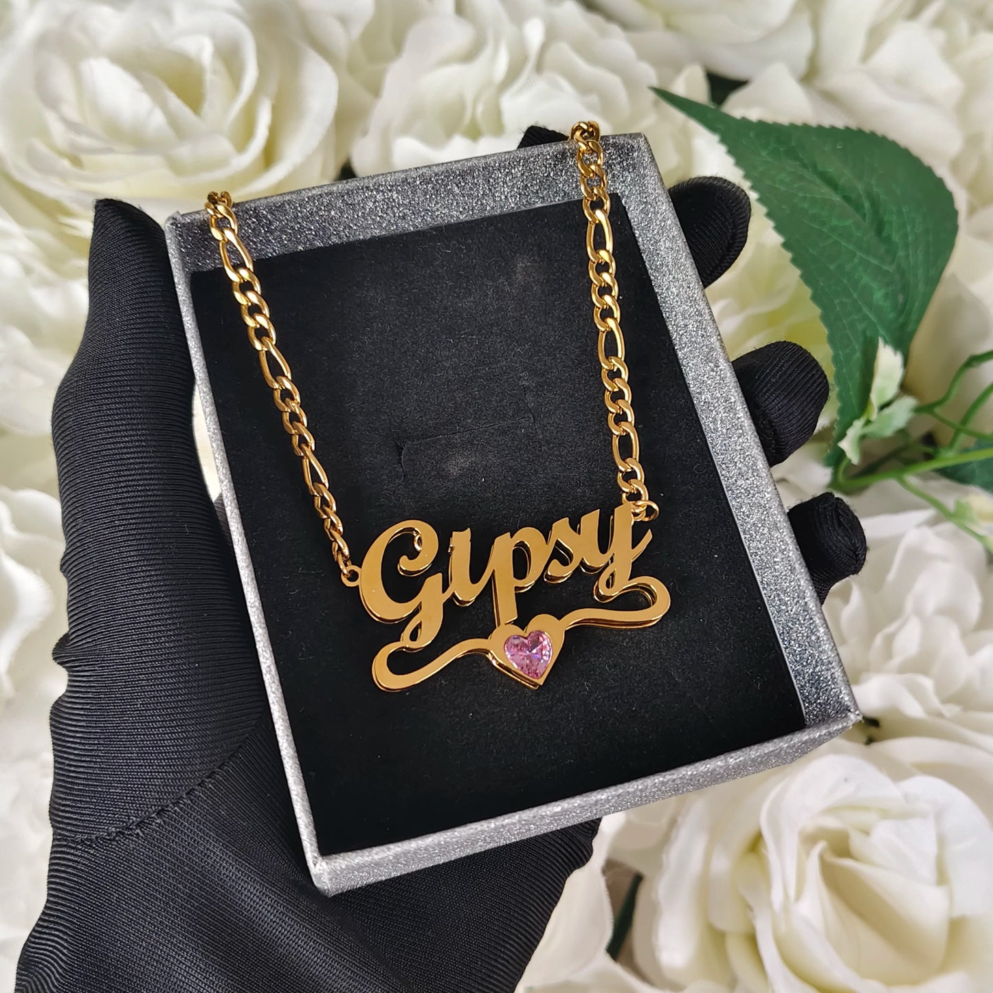 DHQH New Wholesale Customized Name Birthday Stone Set Personalized 3D Necklace Earrings Birthday Gift Manufacturer Direct Sales