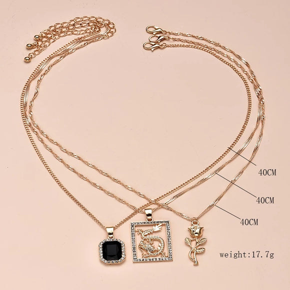 Black Dragon Necklace Set