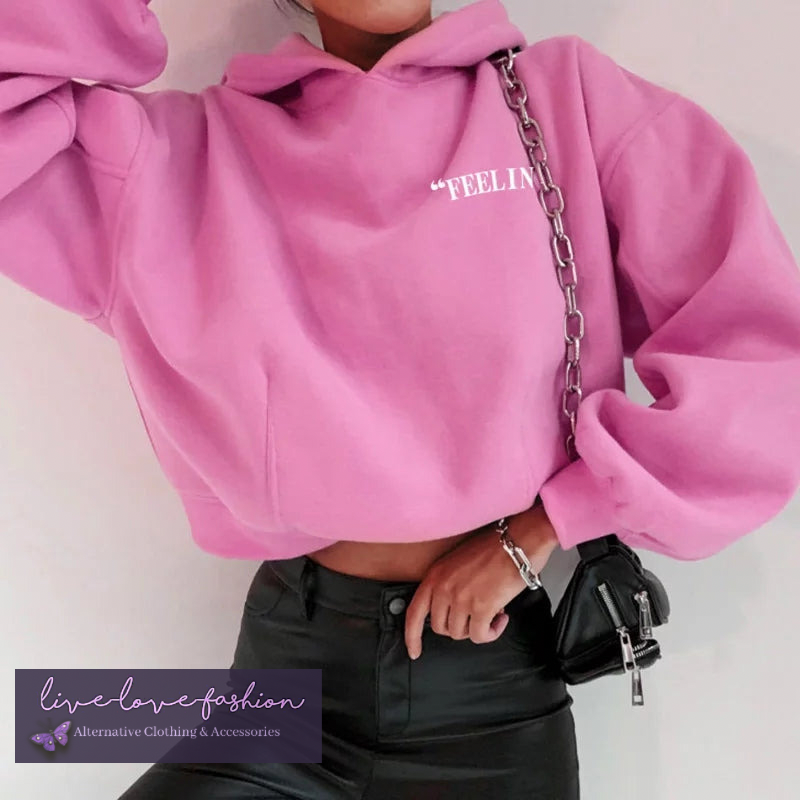 Feelings Crop Top Hoodie