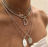 Sparkling Layered Initial Necklace