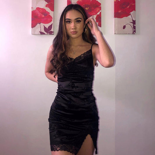 Goth Aesthetic Mini Dress Women Bodycon Dress