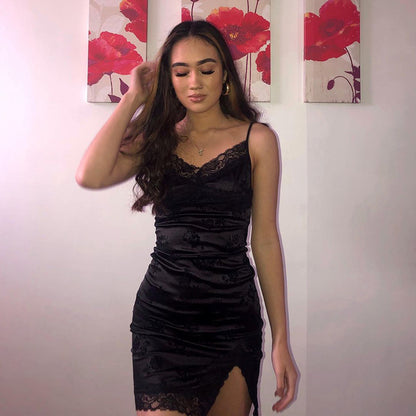 Goth Aesthetic Mini Dress Women Bodycon Dress