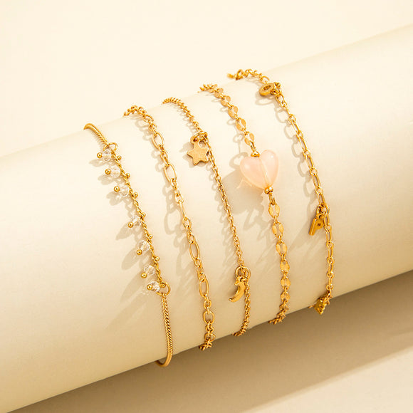Star Moon Love Bracelet Set