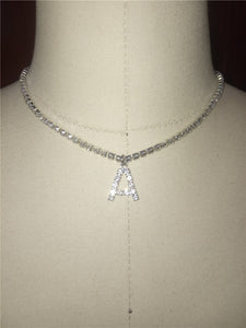 Sparkling Layered Initial Necklace