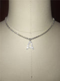 Sparkling Layered Initial Necklace