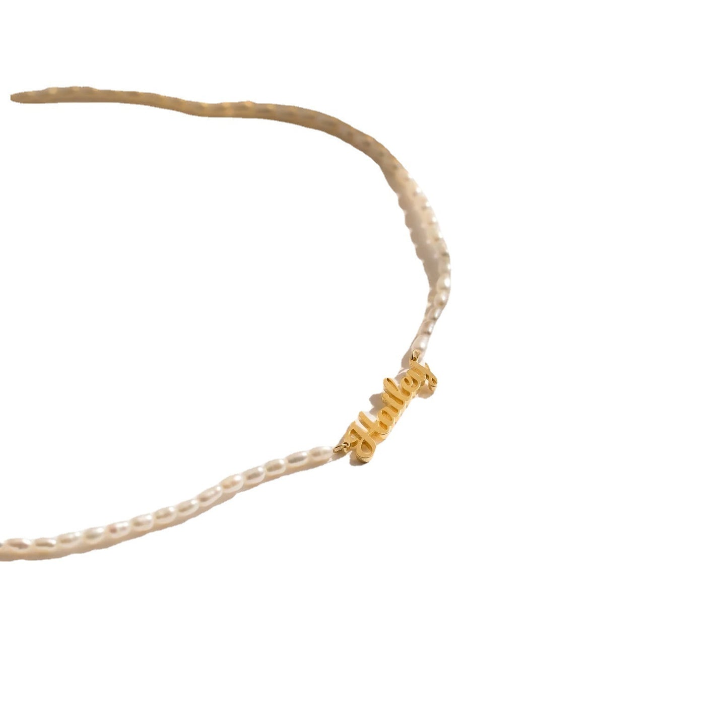 PEARL - Custom Name Pendant Pearl Beaded Necklace