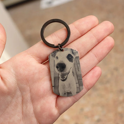 Custom Engrave Photo Keychain Pendant Keyring Stainless Steel Jewelry For Family Couple Memories Gift Personalized Chain For Man