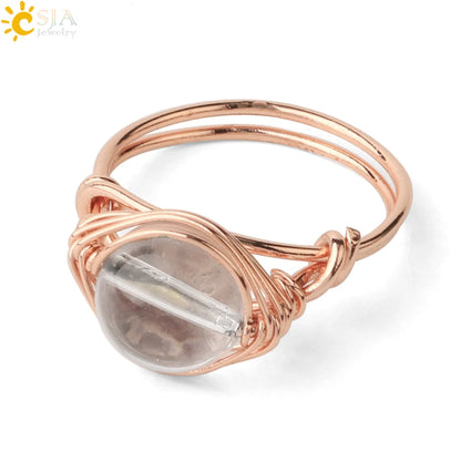 Handmade Natural Stone Ring |Wire Wrap Jewelry