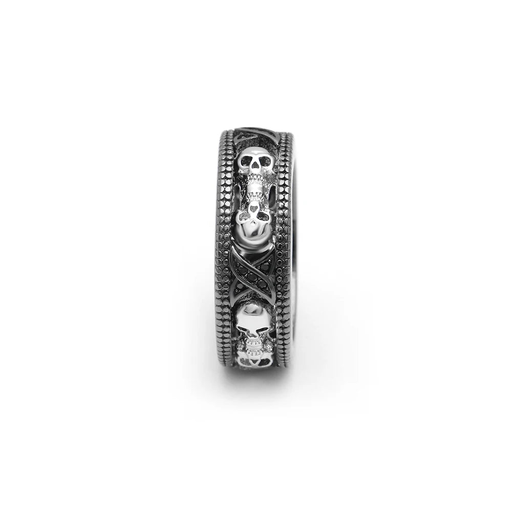 New Gothic Men's Zircon Skull Ring