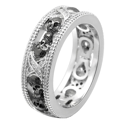 New Gothic Men's Zircon Skull Ring