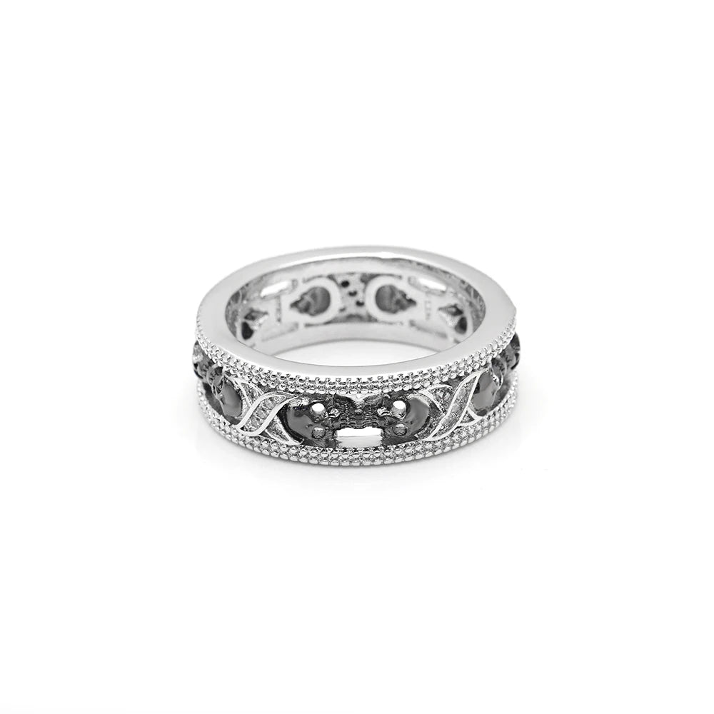 New Gothic Men's Zircon Skull Ring