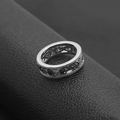 New Gothic Men's Zircon Skull Ring