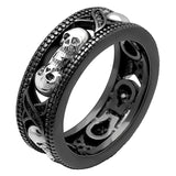 New Gothic Men's Zircon Skull Ring