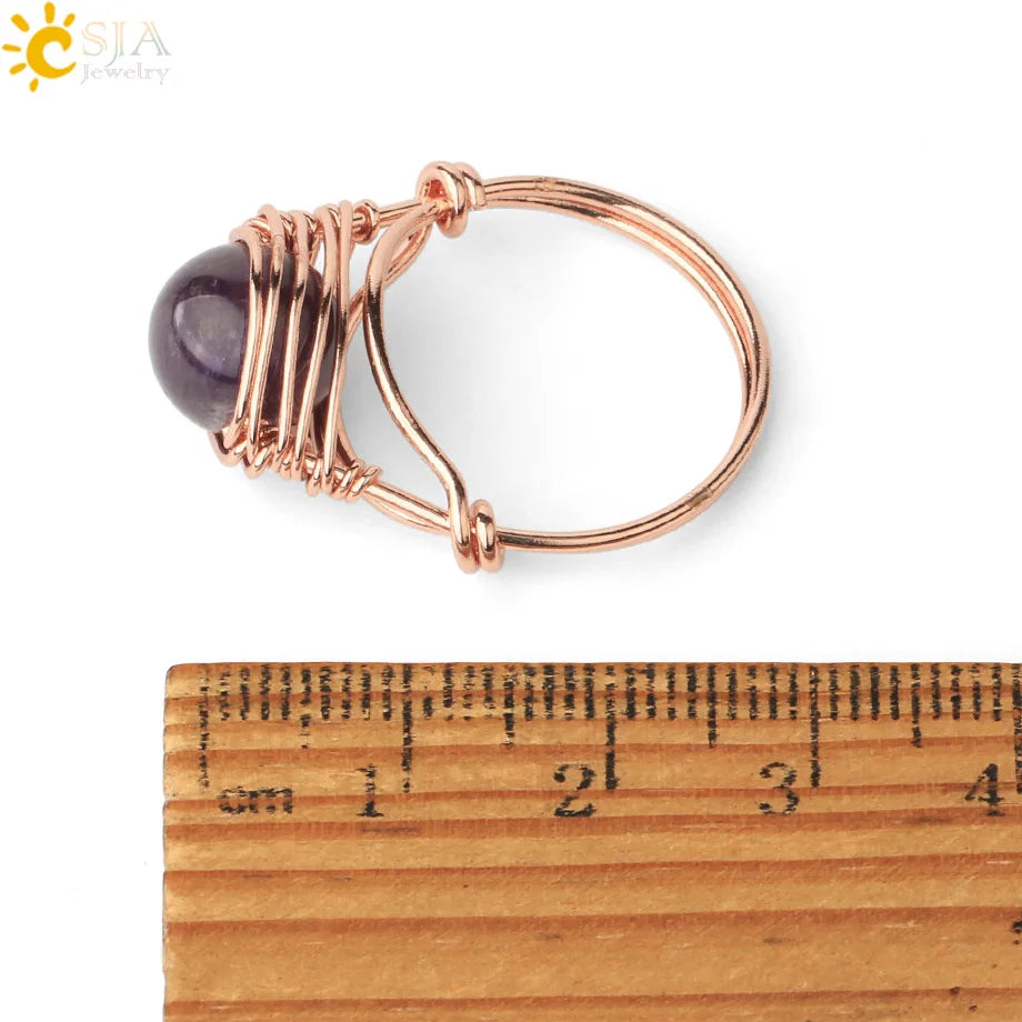 Handmade Natural Stone Ring |Wire Wrap Jewelry