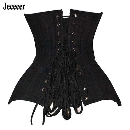 Women Underbust Corset Top Steel Bones Slimming Gothic Bustier Tops Waist Trainer Cincher Belts Black Outfits Steampunk Corset