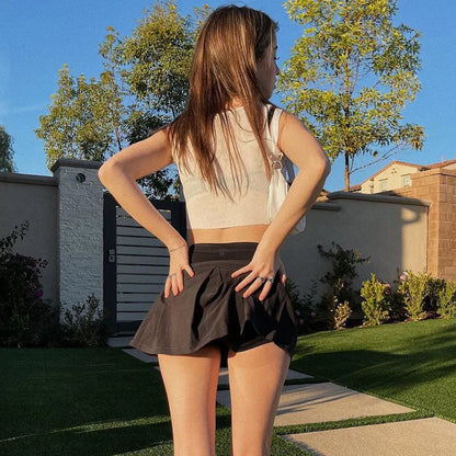 Pastel Goth High Waist Micro Skirt Punk style E-girl Aesthetics Patchwork A-line Black Skorts Cute Streetwear Y2K Short Bottoms