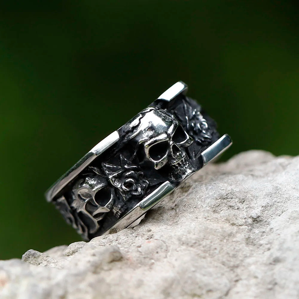 NEW Men's 316L stainless steel rings Vintage SKULL RING for teens punk fashion Jewelry Gift free shipping