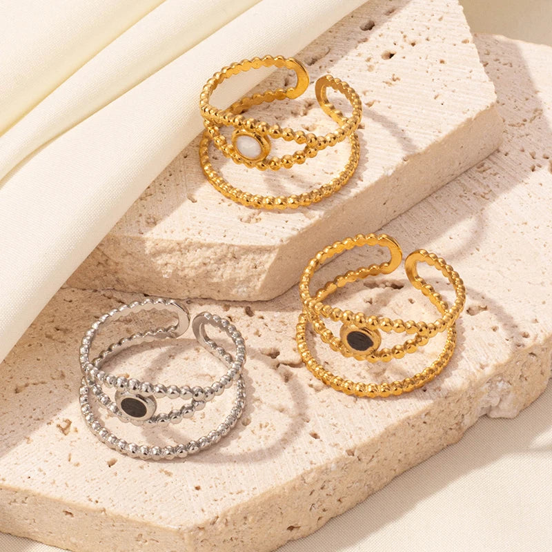 1/3pcs Youthway Vintage Evil Eye Rings For Women Aesthetic 18K Gold Plated Jewelry