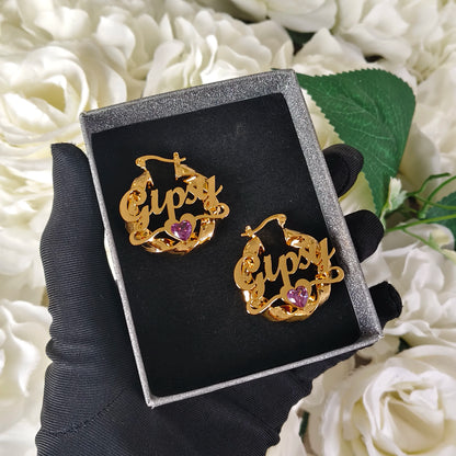 DHQH New Wholesale Customized Name Birthday Stone Set Personalized 3D Necklace Earrings Birthday Gift Manufacturer Direct Sales