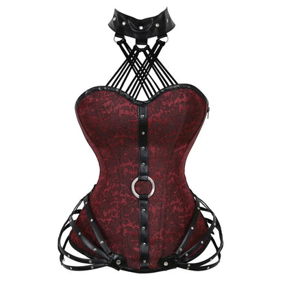 Steampunk Corset Top Women Gothic Punk Overbust Corsets and Bustiers Medieval Retro Corselet Halloween Pirate  Cosplay Costume