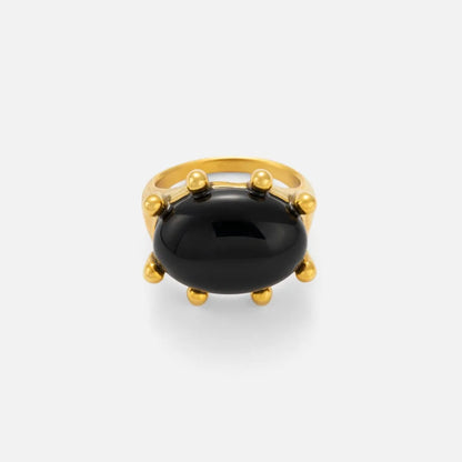 Gothic Green Red Zircon Claw Rings for Women 18k Gold Plated Hypoallergenic Stainless Steel Tarnish Free Jewelry Anillos Mujer
