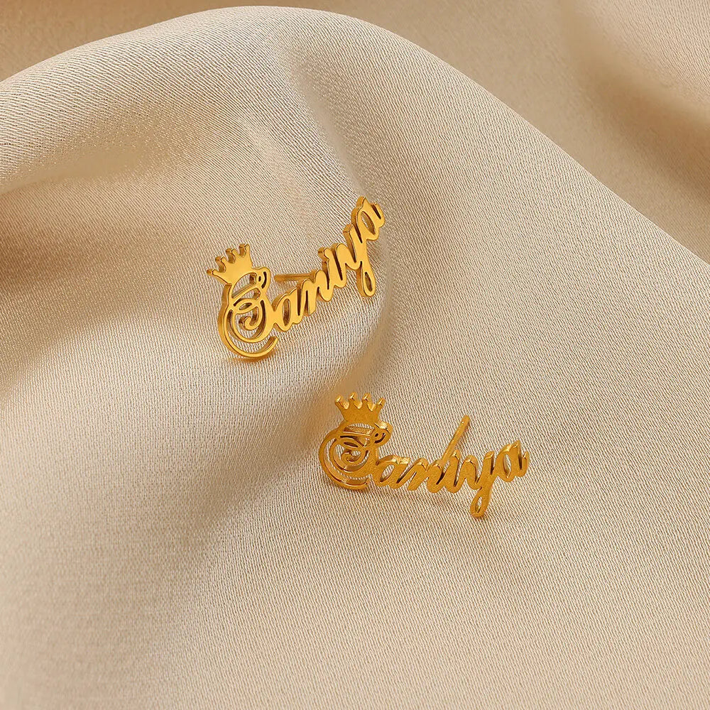 SUZIE - Personalized Name Earrings – Custom Name Jewelry, Gold Custom Earrings Gift for Her