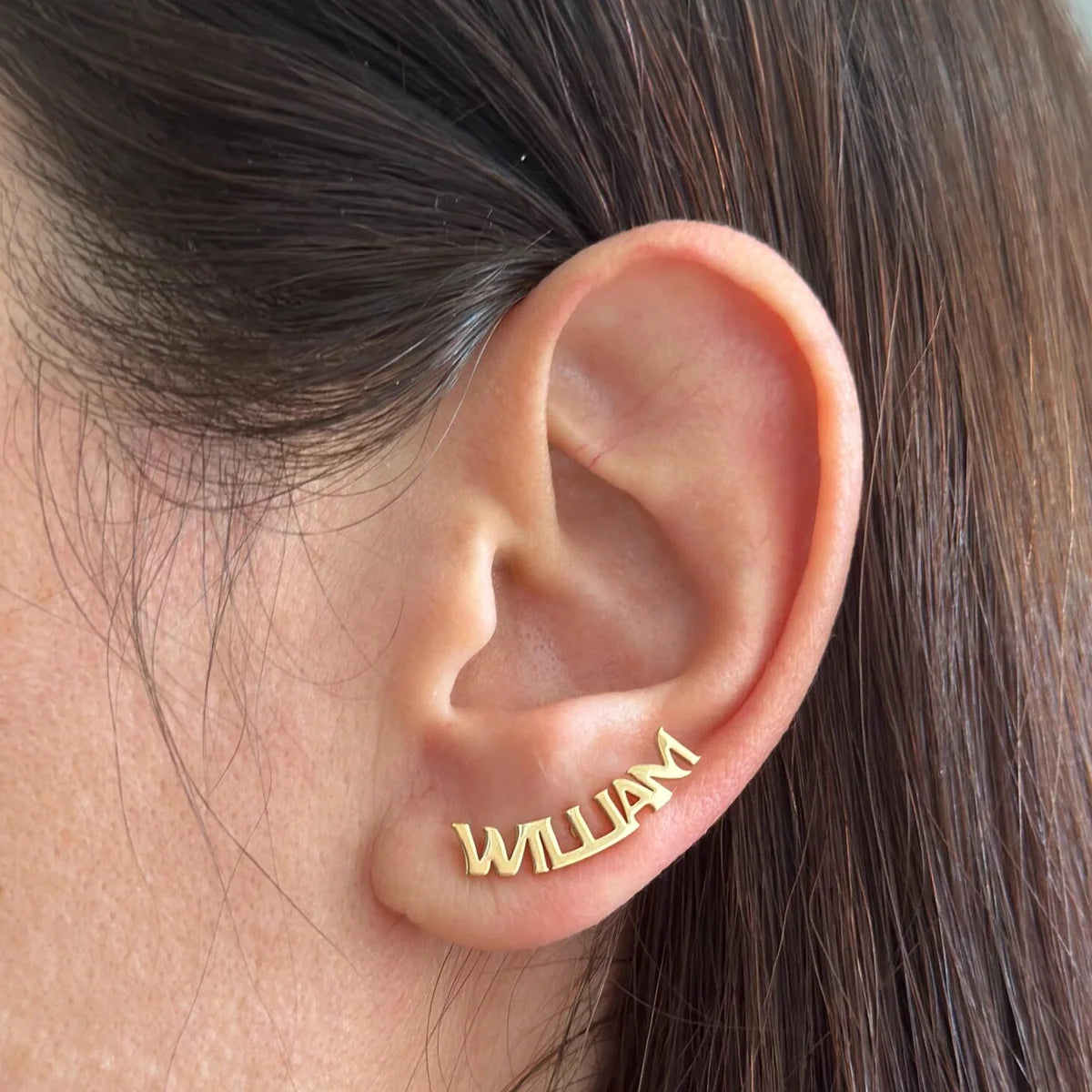 SUZIE - Personalized Name Earrings – Custom Name Jewelry, Gold Custom Earrings Gift for Her