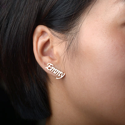 SUZIE - Personalized Name Earrings – Custom Name Jewelry, Gold Custom Earrings Gift for Her