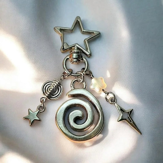 Spiral Star Metal Keychain