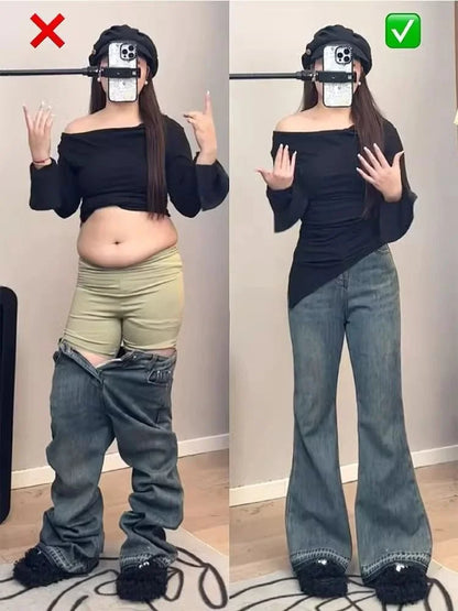 Bootcut Jeans Woman Plus Size Women Slant Pockets Shopping Goth Unique Pleated Bottom Leg Lifting Texture South Zipper Neutral