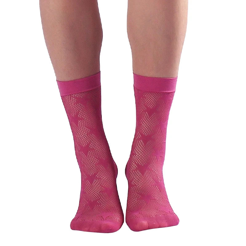 Women Retro Gothic Summer Lace Top Floral Fishnet Ankle Socks Lady Black Nylon Short Lace Stockings 23 Models Shoe Size 5-10