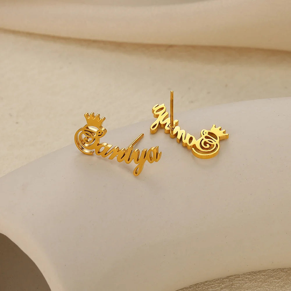 SUZIE - Personalized Name Earrings – Custom Name Jewelry, Gold Custom Earrings Gift for Her