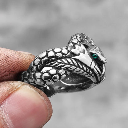 Devil's Eye Gemstone Snake Animal Stainless Steel Mens Womens Rings Punk Trendy For Male Biker Jewelry Creativity Gift Wholesale