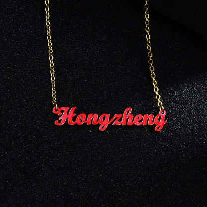 Atoztide Custom Name Jewelry Set Dripping Oil Necklace Bracelet Earring Personalized Stainless Steel for Women Birthday Gifts