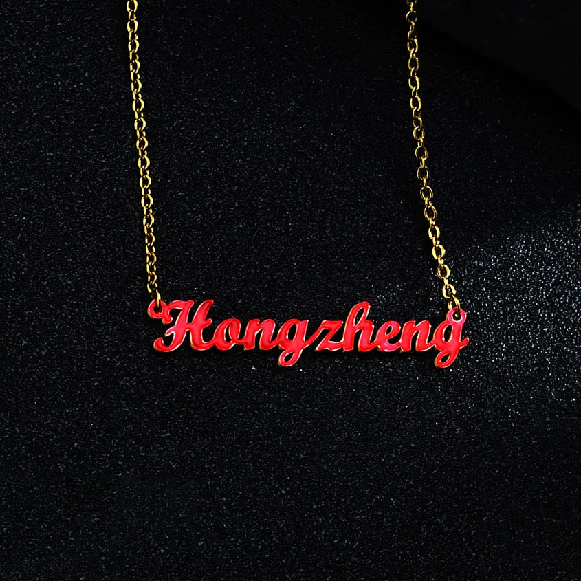 Atoztide Custom Name Jewelry Set Dripping Oil Necklace Bracelet Earring Personalized Stainless Steel for Women Birthday Gifts