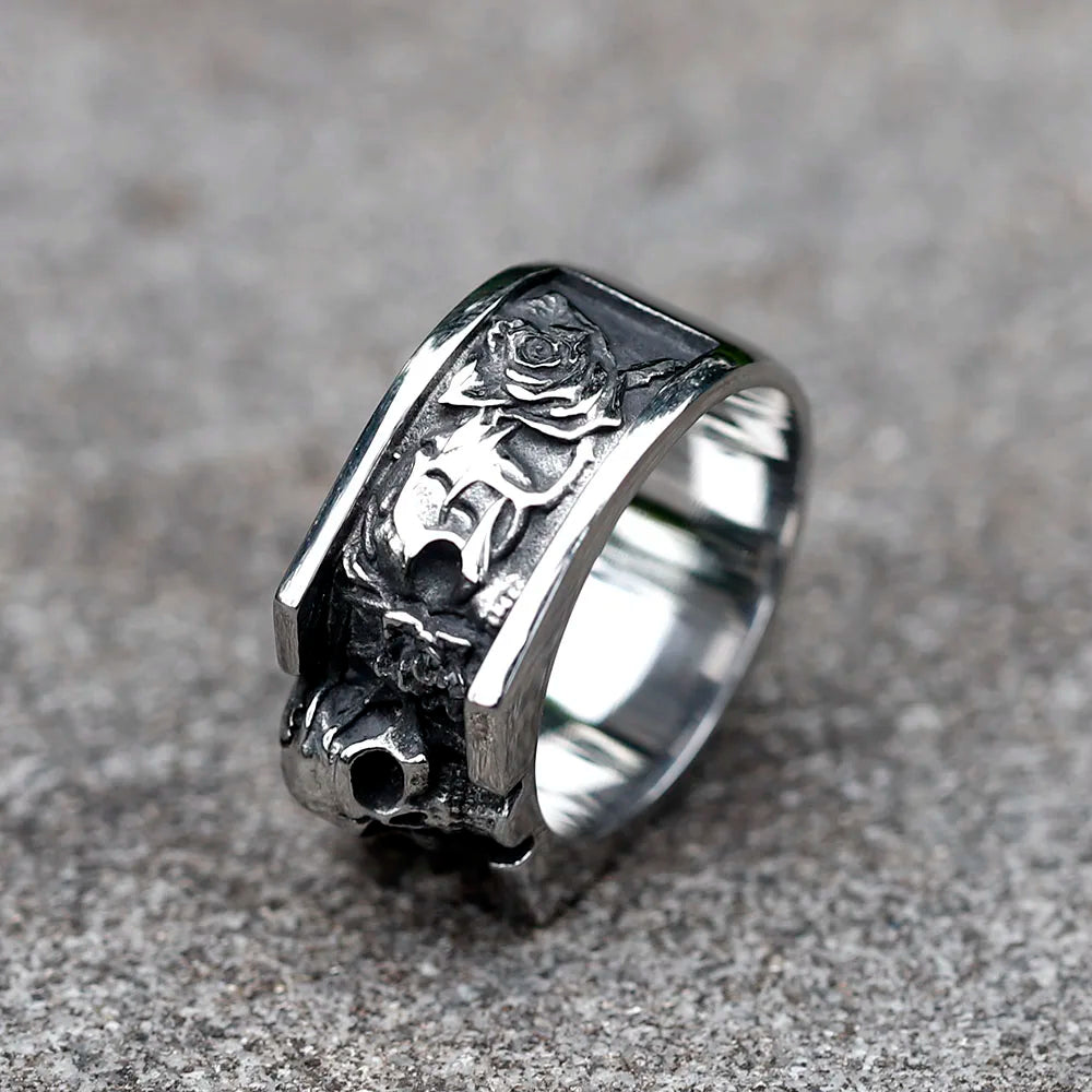 NEW Men's 316L stainless steel rings Vintage SKULL RING for teens punk fashion Jewelry Gift free shipping