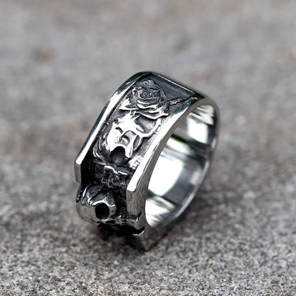 NEW Men's 316L stainless steel rings Vintage SKULL RING for teens punk fashion Jewelry Gift free shipping