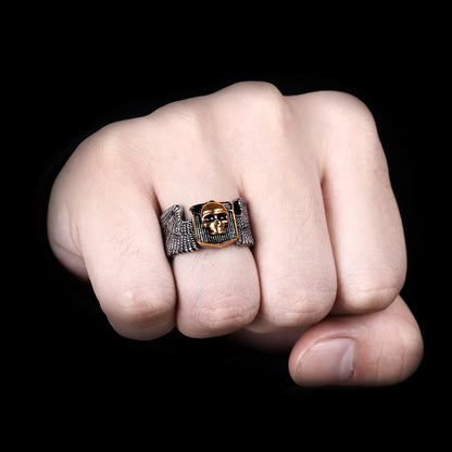 Stainless Steel Men Rings Skull Wing Motorcycle Punk Rock Gothic for Biker Male Boyfriend Jewelry Creativity Gift Wholesale