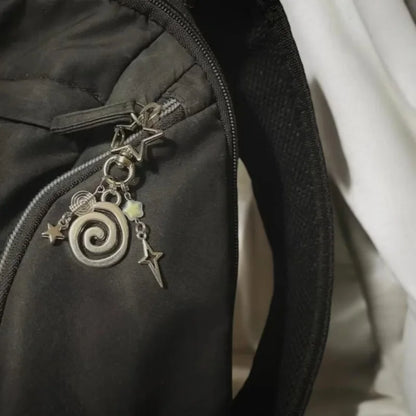 Spiral Star Metal Keychain