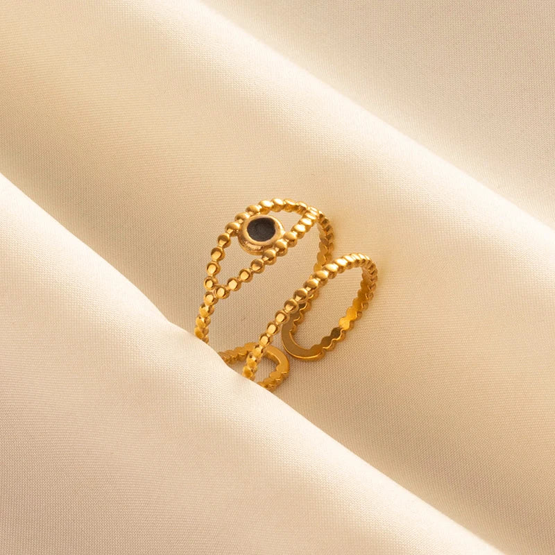 1/3pcs Youthway Vintage Evil Eye Rings For Women Aesthetic 18K Gold Plated Jewelry