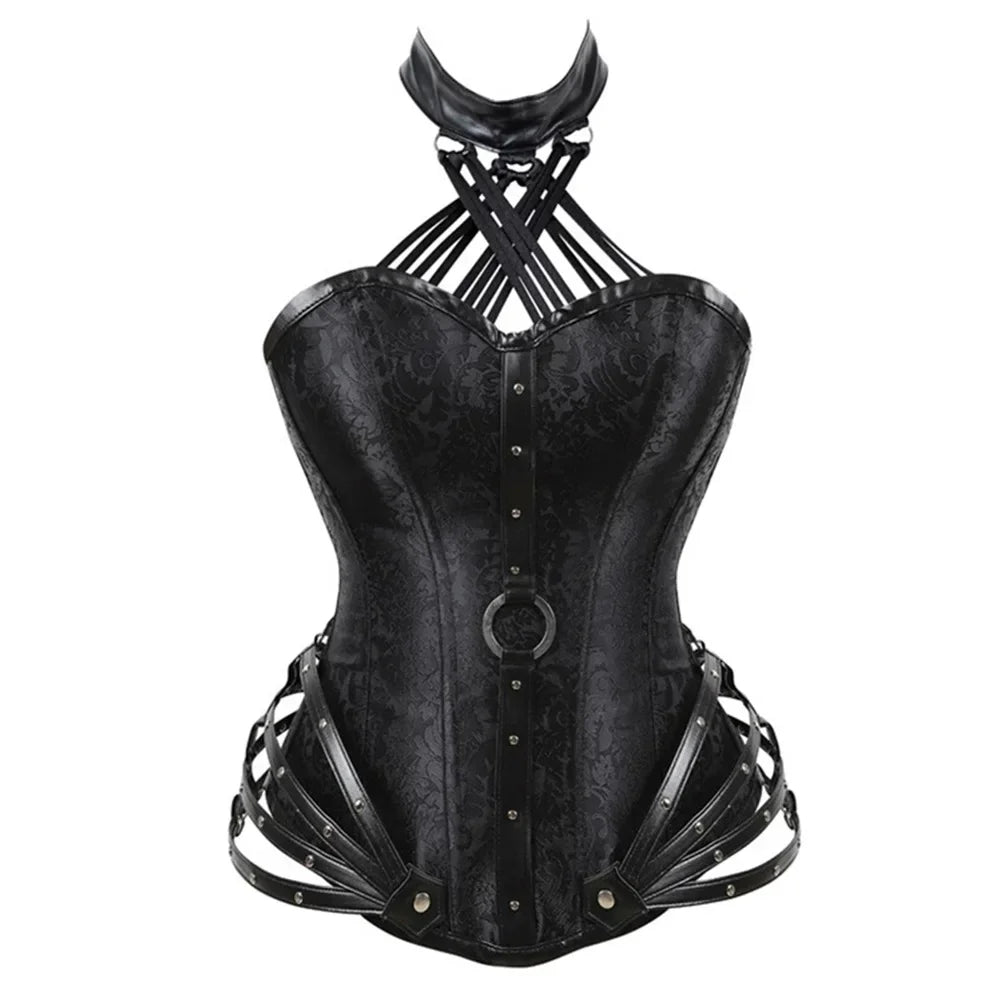 Steampunk Corset Top Women Gothic Punk Overbust Corsets and Bustiers Medieval Retro Corselet Halloween Pirate  Cosplay Costume