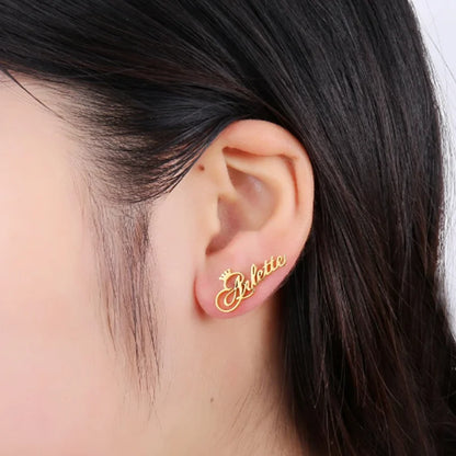 SUZIE - Personalized Name Earrings – Custom Name Jewelry, Gold Custom Earrings Gift for Her