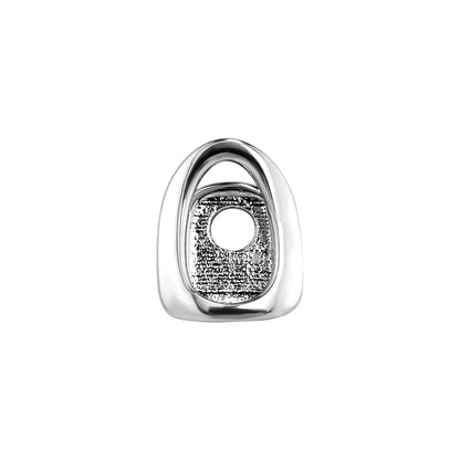 Gold Color Metal Hip Hop Rapper Single Shackle Teeth Grillz Cap Top Bottom Dental Braces Hollow out Personality Tooth Jewelry