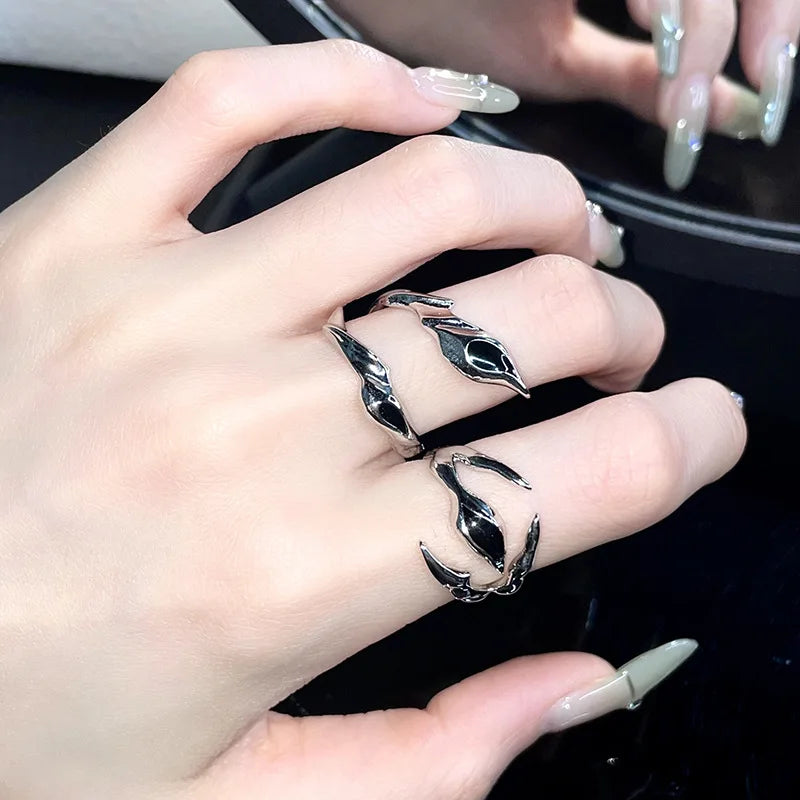 Hip Hop Gothic Punk Irregular Blade Opening Ring