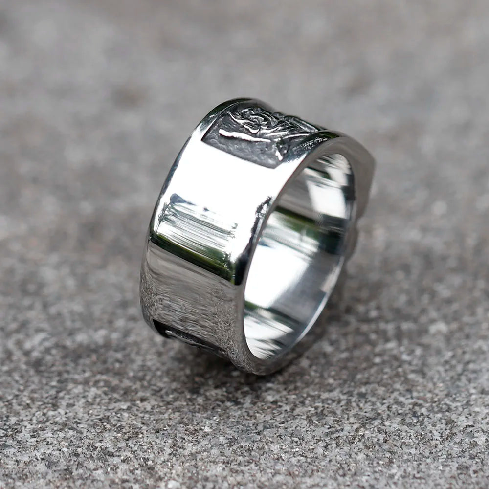 NEW Men's 316L stainless steel rings Vintage SKULL RING for teens punk fashion Jewelry Gift free shipping