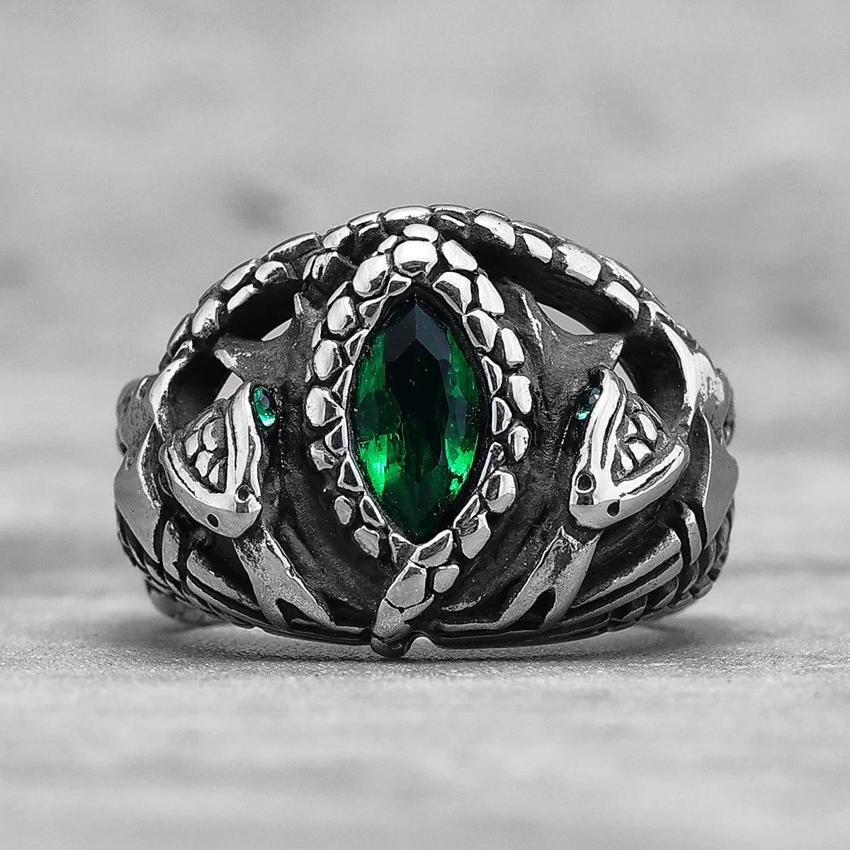 Devil's Eye Gemstone Snake Animal Stainless Steel Mens Womens Rings Punk Trendy For Male Biker Jewelry Creativity Gift Wholesale